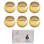 Mega Candles - 2" x 2.25" Mercury Glass Fish Bowl Candle Holder - Gold