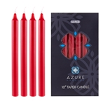 Azure Candles - 12 pcs 10" Unscented Glazed Straight Taper Candle - Red