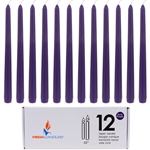 Mega Candles - 12 pcs 10" Unscented Taper Candle in White Box - Dark Purple