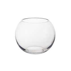 Mega Vases - 7" x 5.75" Fish Bowl Glass Vase - Clear
