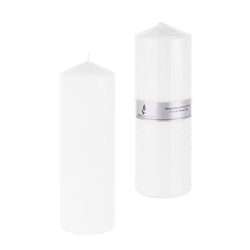 Mega Candles - 3" x 9" Unscented Domed Top Press Pillar Candle in Shrink Wrap - White