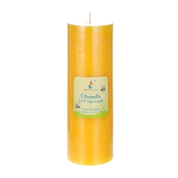 Mega Candles -3" x 9" Round Citronella Pillar Candle in Shrink Wrap - Yellow