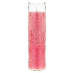 Mega Candles - 2" x 8" Unscented Tall Prayer Container Candle - Pink