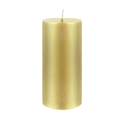 Mega Candles - 3" x 6" Unscented Round Pillar Candle - Gold