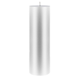 Mega Candles - 3" x 9" Unscented Round Pillar Candle - Silver