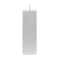 Mega Candles - 2" x 6" Unscented Square Pillar Candle - Silver