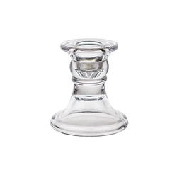 Mega Candles - 3" Taper Glass Candle Holder - Clear