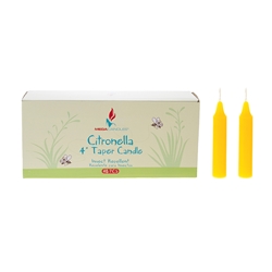 Mega Candles - 48 pcs 4" Citronella Straight Taper Candle in Designer Box - Yellow