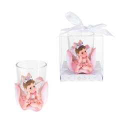 Mega Favors - Fairy Poly Resin Candle Set in Gift Box - Pink