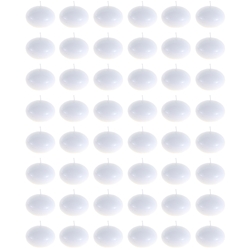 Mega Candles - 48 pcs 1.5" Unscented Floating Disc Candle in Bulk - White