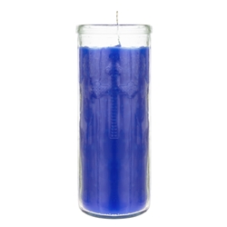Mega Candles - 3" x 7.25" Unscented Tall Prayer Container Candle - Blue