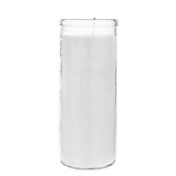 Mega Candles - 3" x 7.25" Unscented Tall Prayer Container Candle - White