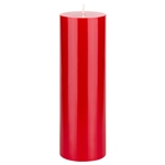 Mega Candles - 3" x 9" Unscented Round Pillar Candle - Red