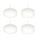 4 pcs 2" Unscented Floating Disc Candle - White