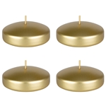 4 pcs 3" Unscented Floating Disc Candle - Gold