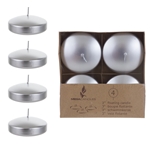 4 pcs 3" Unscented Floating Disc Candle - Silver