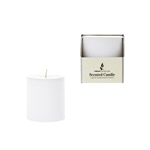 Mega Candles - 3" x 3" Scented Ribbed Pillar Candle in Box - White