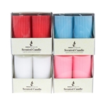 8 pcs 2" x 3" Scented Ribbed Pillar Candle in Box - Asst