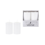 Mega Candles - 2 pcs 2" x 3" Scented Round Pillar Candle in Box - White