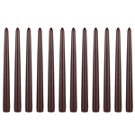 Mega Candles - 12 pcs 10" Unscented Taper Candle in Brown Box - Brown