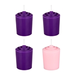 Mega Candles - 4 pcs Hand Poured Unscented Advent Votive Candle - Asst