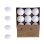 Mega Candles - 12 pcs 1.5" Unscented Floating Disc Candle in Brown Box - White