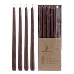 Mega Candles -12 pcs 12" Unscented Taper Candle in Brown Box - Brown