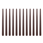 Mega Candles -12 pcs 12" Unscented Taper Candle in Brown Box - Brown