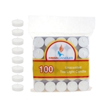 Mega Candles - 100 pcs Unscented Tea Light Candle in Bag - White