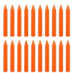 Mega Candles - 20 pcs 4 Inch Unscented Exquisite Mini Taper Chime Spell Candles - Orange
