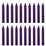 20 pcs 4 Inch Unscented Exquisite Mini Taper Chime Spell Candles - Dark Purple