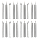 Mega Candles - 20 pcs 4 Inch Unscented Exquisite Mini Taper Chime Spell Candles - Silver