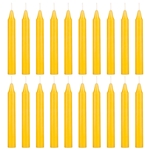 20 pcs 4 Inch Unscented Exquisite Mini Taper Chime Spell Candles - Yellow