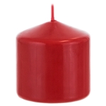 3" x 3" Unscented Domed Top Press Pillar Candle in Shrink Wrap - Red