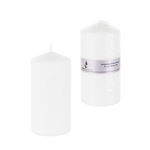 3" x 6" Unscented Domed Top Press Pillar Candle in Shrink Wrap - White