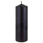 3" x 9" Unscented Domed Top Press Pillar Candle in Shrink Wrap - Black