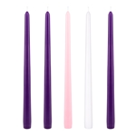 5 pcs 12" Unscented Advent Taper Candle - Asst