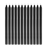 12 pcs 12" Unscented Straight Taper Candle in White Box - Black