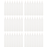 Mega Candles - 48 pcs 5" Unscented Straight Taper Candle in Brown Box - White