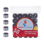 50 pcs Unscented Jumbo Tea Light Candle in Bag - Black