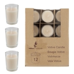 12 pcs Unscented Poured Votive Glass Container Candle in Box - Ivory