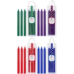 Mega Candles - 3 pcs 8" Scented Candlestick in Hanging PVC Bag - Asst