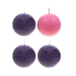 Mega Candles - 3" Unscented Advent Round Ball Candle - Set of 4