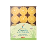 Mega Candles - 12 pcs 15 Hours Citronella Votive Candle in Designer Box - Yellow