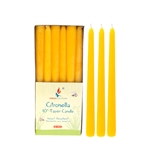 Mega Candles -12 pcs 10" Citronella Taper Candle in Designer Box - Yellow