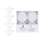 Mega Candles - 4 pcs 3" Unscented Floating Flower Candle in White Box - White