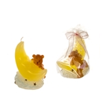 Mega Favors - Teddy Bear Crawling on Half Moon Candle - Pink