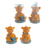 Teddy Bear in Various Positions Candle - Blue