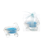 Glass Baby Carriage Scented Candle in Gift Box - Blue