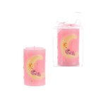 Baby Sleeping with Stars Pillar Candle - Pink